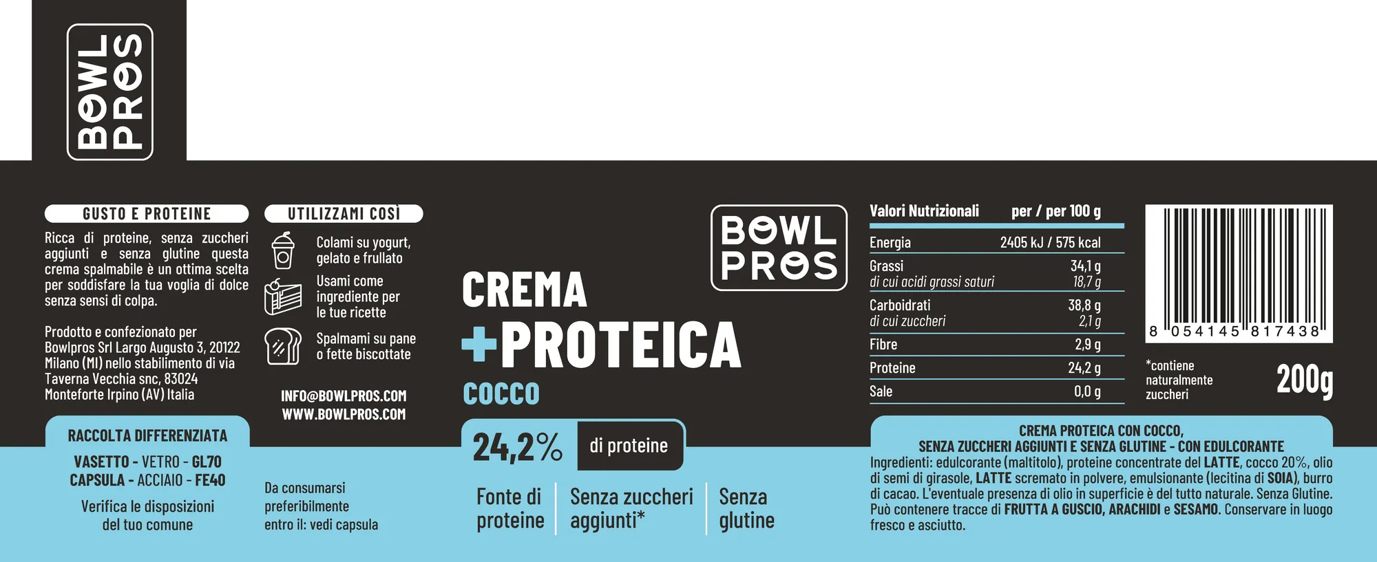 Creme proteiche · 180–200 g: Cocco