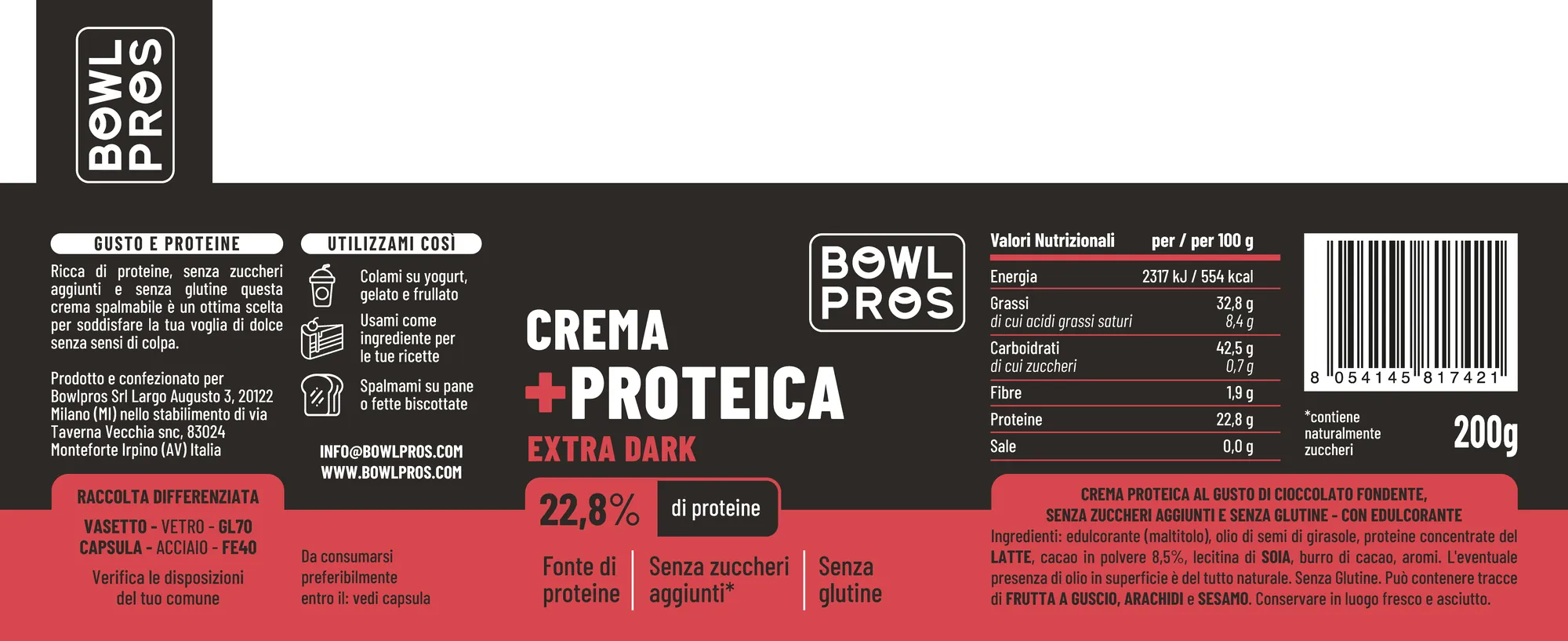 Creme proteiche · 180–200 g: Extra dark