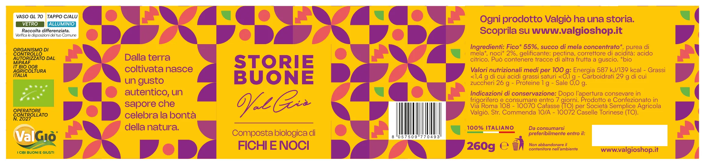 Fichi e noci: etichetta stesa