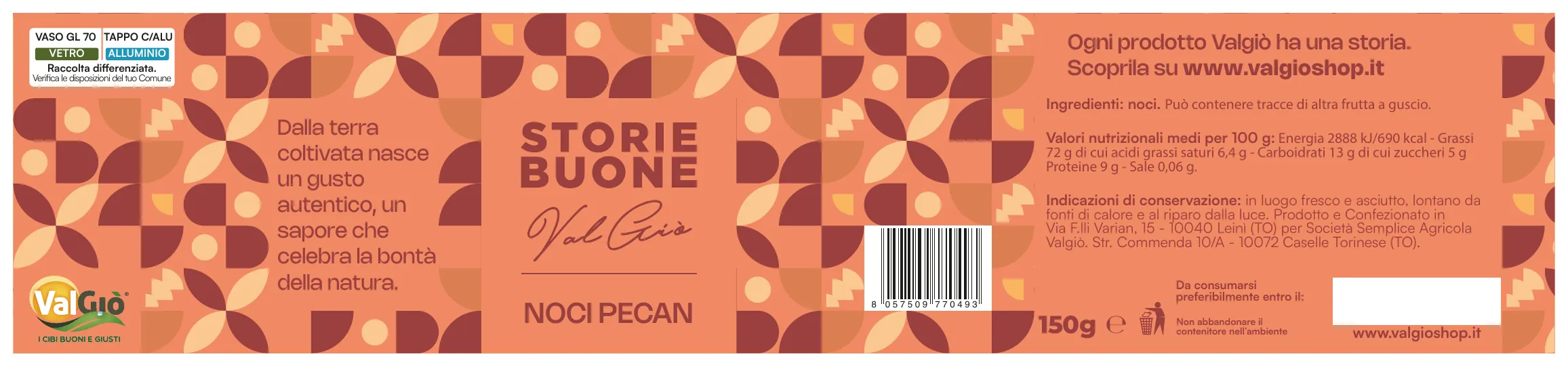 Noci pecan: etichetta stesa